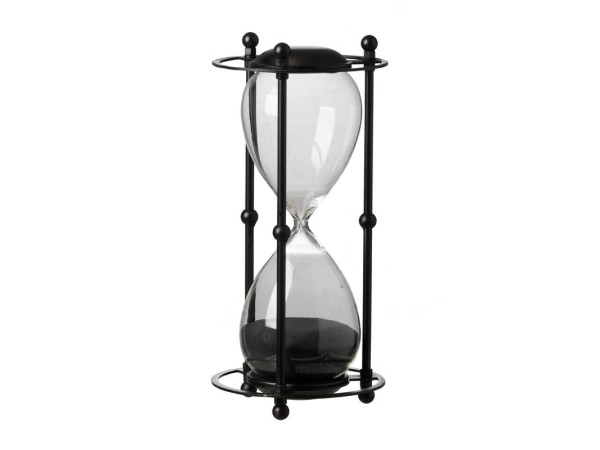 Artekko Hourglass Κλεψύδρα Διακοσμητική σε Μεταλλική Βάση Μαύρη (15,8x15,8x33)cm