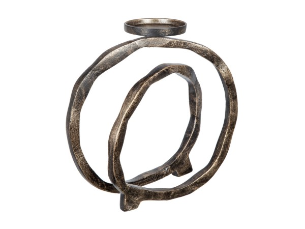 Artekko Ring Κηροπήγιο Αλουμινίου Ανθρακί (26.7x10.2x27.9)cm