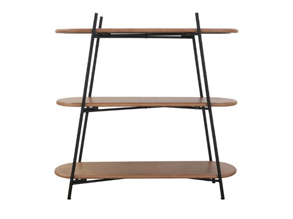 Artekko Shelf Ραφιέρα Βιβλιοθήκη 3 Επιπέδων MDF Μέταλλο Καφέ Μαύρο (108x35.5x107)cm