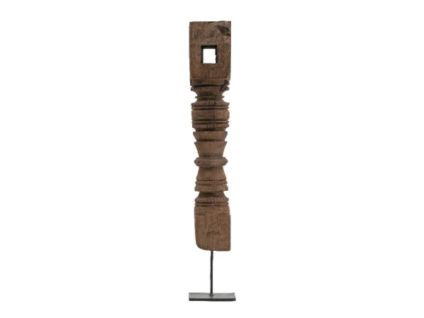 Artekko Totem Κηροπήγιο Τοτέμ Ξύλινο Καφέ (10x10x68)cm