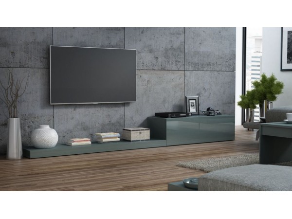 LIFE TV Stand grey/grey gloss DIOMMI CAMA-LIFE-RTV-SZARY/SZARY