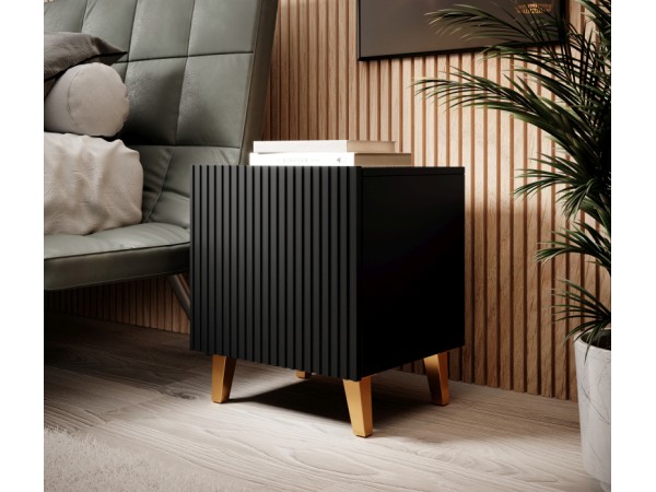 PAFOS night stand black/black DIOMMI CAMA-PAFOS-SZAFKI-NOCNE-CZ/CZ