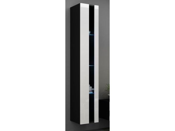 cabinet VIGO NEW WITR 180 black/white DIOMMI CAMA-VIGO-NEW-WITRYNA-CZ/BI