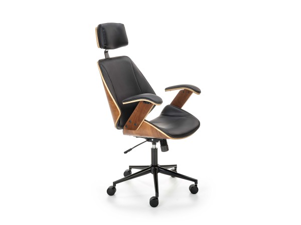 IGNAZIO swivel armchair, walnut/black DIOMMI V-CH-IGNAZIO-FOT-CZARNY