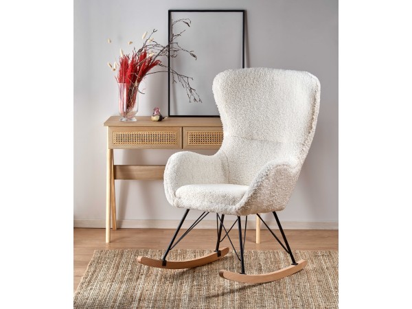 LIBERTO 2 leisure armchair cream / black / natural DIOMMI V-CH-LIBERTO_2-FOT-KREMOWY