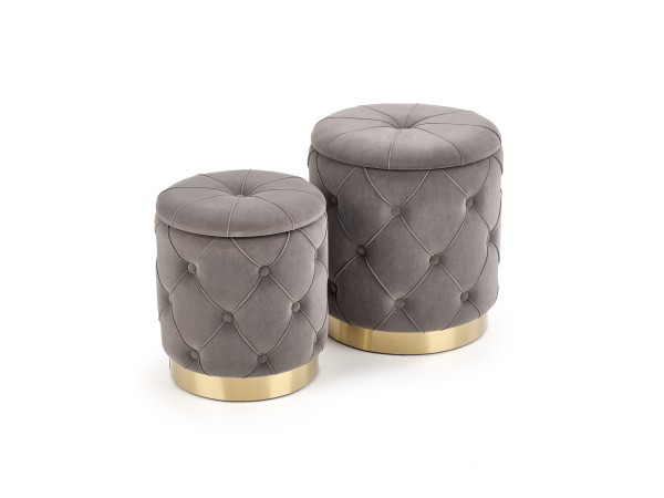 POLLY set of two stools, color: grey DIOMMI V-CH-POLLY-PUFA-POPIEL