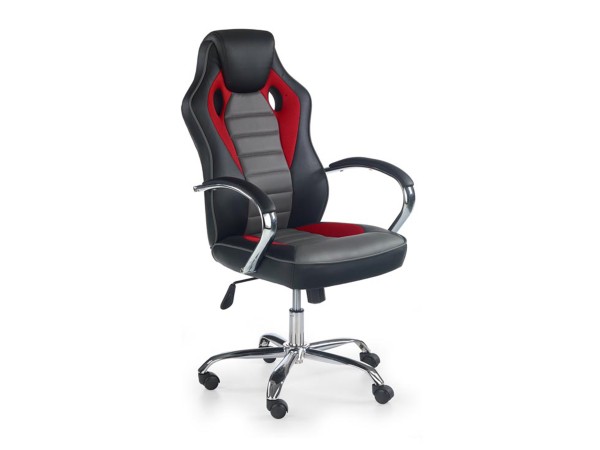 SCROLL executive o.chair, color: black / red / grey DIOMMI V-CH-SCROLL-FOT-CZERWONY