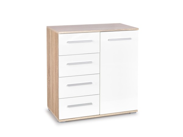 LIMA KM-2 chest, color: sonoma oak / white DIOMMI V-PL-LIMA-KM2-BIAŁY/SONOMA