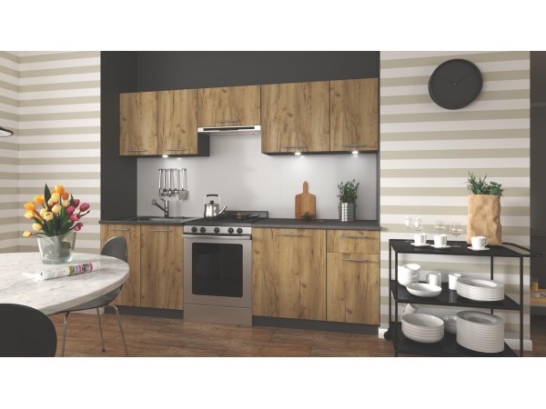 DARIA 240 kitchen set DIOMMI V-UA-DARIA_240-ANTRACYT/D.CRAFT