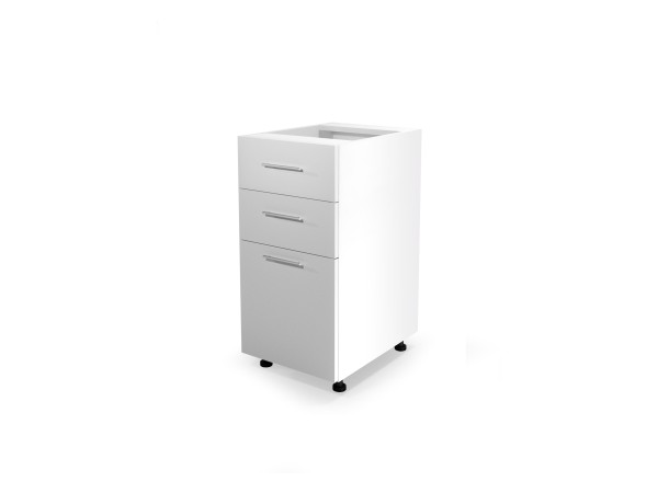 VENTO DS3-40/82 lower cabinet with drawers, color: white/white DIOMMI V-UA-VENTO-D3S_H-40/82-BIAŁY