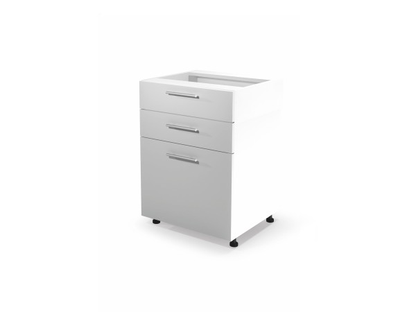 VENTO DS3-60/82 lower cabinet with drawers, color: white/white DIOMMI V-UA-VENTO-D3S_H-60/82-BIAŁY