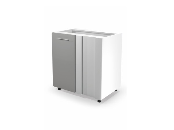 VENTO DN-100/82 corner lower cabinet, color: white / light grey DIOMMI V-UA-VENTO-DN-100/82-J.POPIEL