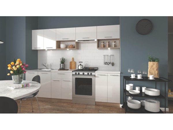 VIOLA 260 kitchen set DIOMMI V-UA-VIOLA_260-SONOMA/BIAŁY POŁYSK