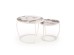 INES  set of two coffee tables, beige marble / white