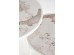 INES  set of two coffee tables, beige marble / white