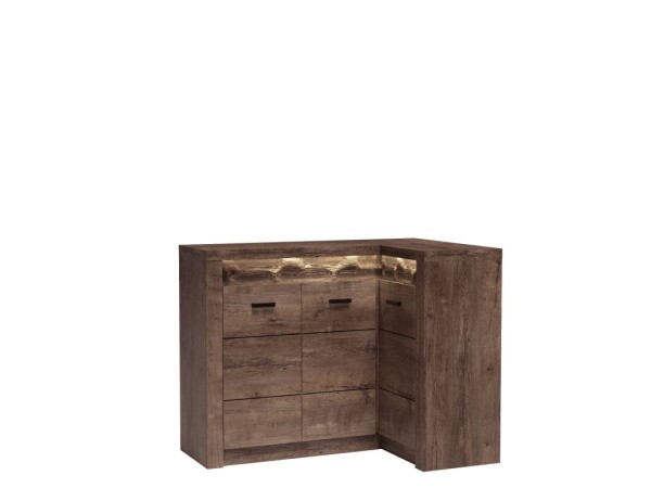 INDIANAPOLIS corner chest of drawers KAT I15 dark ash tree