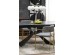 LUCIANO extension table, blue marble / black