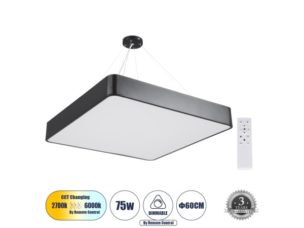 KAMALA 61208-P Κρεμαστή Πλαφονιέρα Οροφής LED CCT 75W 8625lm 120° AC 220-240V