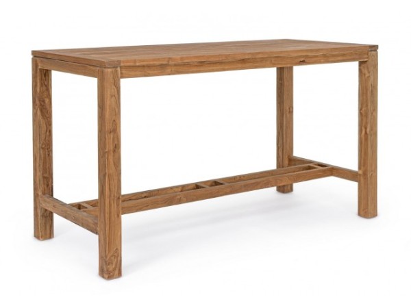 Τραπέζι Μπαρ Maricruz Μασίφ Ξύλο Teak Καφέ  180x80x105εκ. - Καφέ