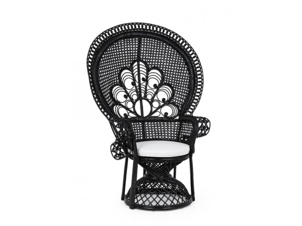 Armchair Peacock Black 106x71x148 - Μαύρο