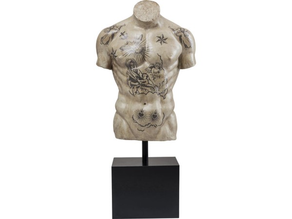 Διακοσμητικό Δαπέδου Torso Tattoo Μπεζ-Μαύρο 125 εκ. (PL) 63x35x125 εκ. - Ασημί