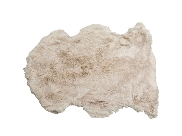 Χαλί-Προβιά Lambskin Heidi Μπεζ-Γκρι  85x60x2εκ - Γκρι