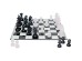 Διακοσμητικό Επιτραπέζιο Chess Λευκό/Μαύρο 60x60x13 εκ. - Ασημί