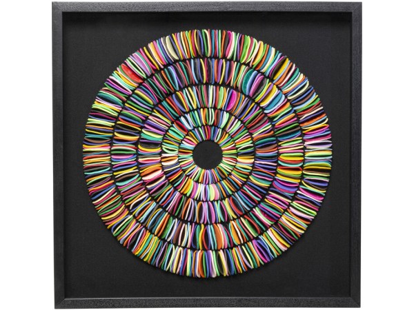 Object Picture Pasta Colore Circles 80x80cm - Μαύρο