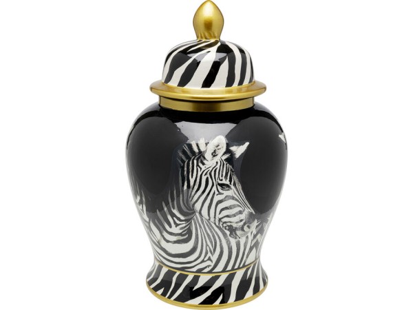 Βάζο Zebra Face Μαύρο 20x20x38εκ. - Μαύρο