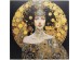 Πίνακας Γυάλινος Art Nouveau Lady 3D Χρυσό/Μαύρο 120x120εκ. - Μαύρο