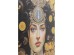 Πίνακας Γυάλινος Art Nouveau Lady 3D Χρυσό/Μαύρο 120x120εκ. - Μαύρο