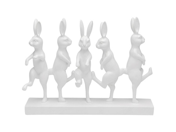 Διακοσμητικό Επιτραπέζιο Dancing Rabbits 39.5x9x39.5εκ. - Λευκό