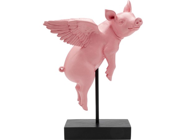 Διακοσμητικό Επιτραπέζιο Flying Pig Πολυρεσίνη Ροζ 16x39.5x29εκ. - Ροζ