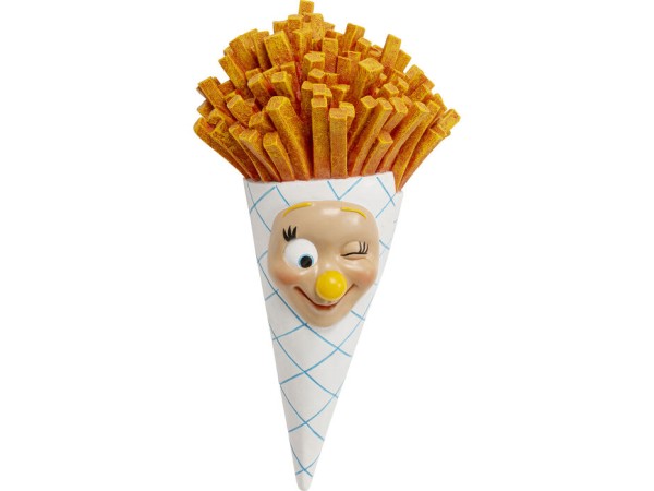 Διακοσμητικό Τοίχου French Fries Bag Κίτρινο/Άσπρο 17,5x46x25,5 εκ. - Λευκό