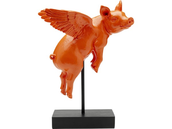 Διακοσμητικό Επιτραπέζιο Flying Pig Πολυρεσίνη Πορτοκαλί 16x39.5x29εκ. - Πορτοκαλί