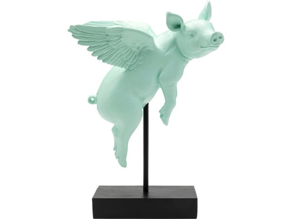 Διακοσμητικό Επιτραπέζιο Flying Pig Πολυρεσίνη Μπλε 16x39.5x29εκ. - Μπλε