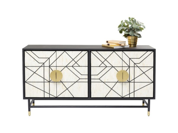 Μπουφές Credenza Μαύρο 150x40x80εκ - Μαύρο