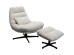 Swivel Armchair + Stool Columbia - Γκρι