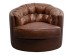 Swivel Armchair Music Hall Leather Brown - Καφέ