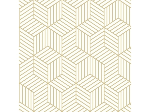 Αυτοκόλλητη Ταπετσαρία Stripped Hexagon White/Gold Peel KAL.RMK10704