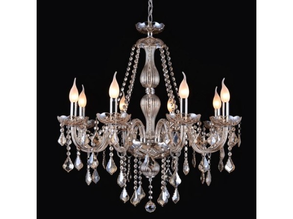 Artekko Chandelier Πολυέλαιος 8φωτος Σαμπανιζέ Κρύσταλλο (70x70x80)cm