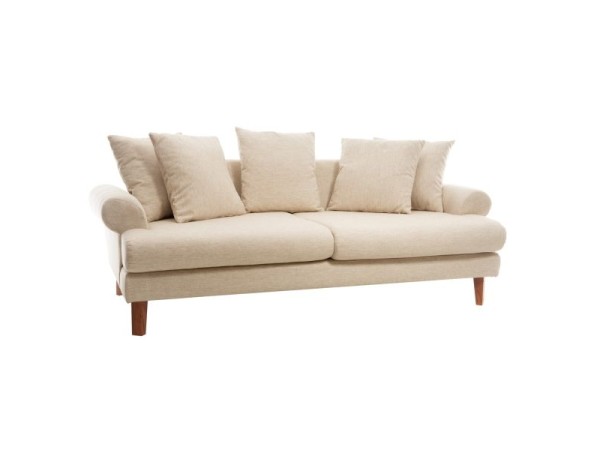 Artekko Uk Sofa Καναπές Τριθέσιος Υφασμάτινος Μπεζ (210x100x75)cm